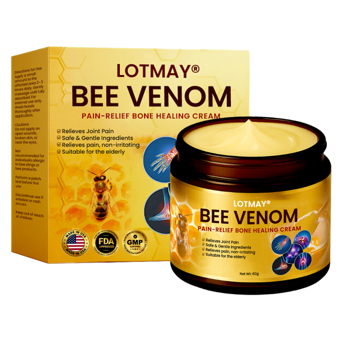 Limited Time Discount⏳LOTMAY® Bee Venom Pain-Relief Bone Healing Cream ✨𝗙𝗮𝘀𝘁 𝗥𝗲𝗹𝗶𝗲𝗳 𝗶𝗻 𝟳𝟮 𝗛𝗼𝘂𝗿𝘀✨