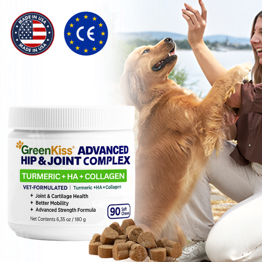 GreenKiss® Advanced Hip & Joint Complex Soft Chews | Turmeric + HA + Collagen