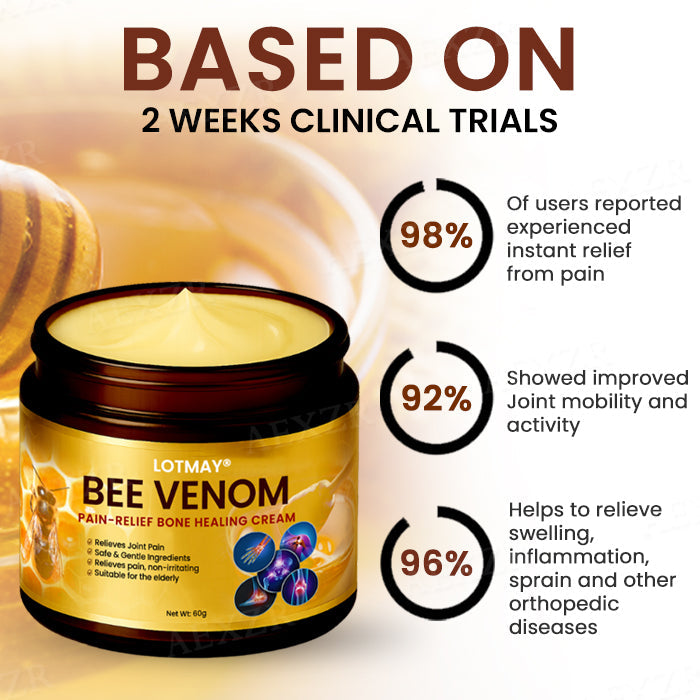 Limited Time Discount⏳LOTMAY® Bee Venom Pain-Relief Bone Healing Cream ✨𝗙𝗮𝘀𝘁 𝗥𝗲𝗹𝗶𝗲𝗳 𝗶𝗻 𝟳𝟮 𝗛𝗼𝘂𝗿𝘀✨
