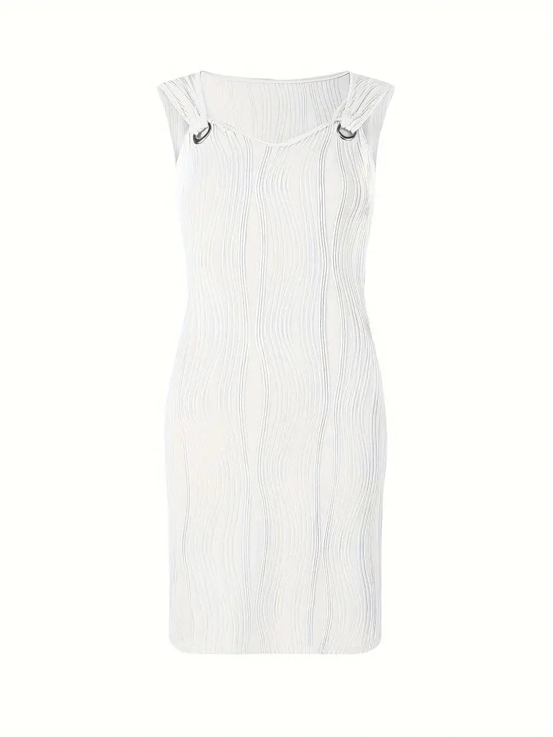 Sfrcord® Wavy Stripe Solid Dress